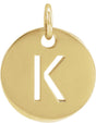 14K Yellow Gold Initial K Charm/Pendant