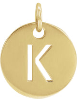 14K Yellow Initial K Pendant