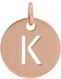 14K Rose Initial K Pendant