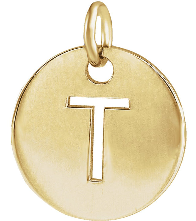 14K Yellow Gold Initial T Charm/Pendant