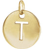 14K Yellow Gold Initial T Charm/Pendant