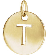 14K Yellow Gold Initial T Charm/Pendant