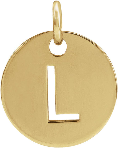 14K Yellow Initial L Pendant