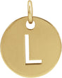 14K Yellow Initial L Pendant