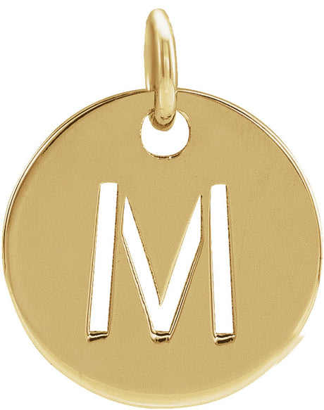 14K Yellow Gold Initial M Charm/Pendant