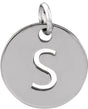 14K White Gold Initial S Charm/Pendant