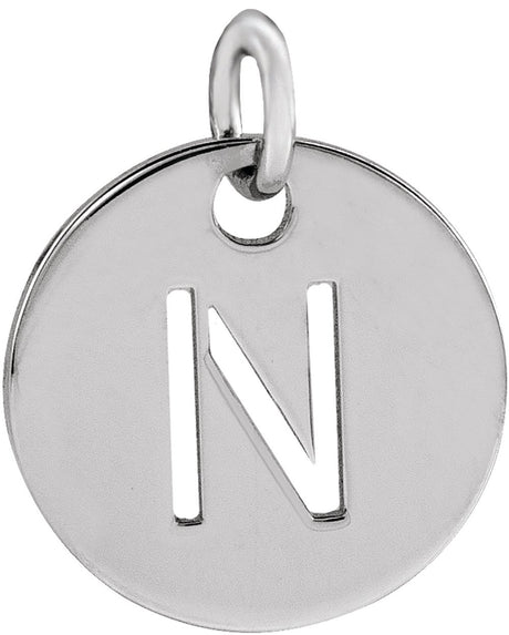 Sterling Silver Initial N Charm/Pendant