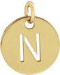 14K Yellow Initial N Pendant