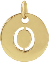 14K Yellow Initial O Pendant