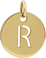 14K Yellow Gold Initial R Charm/Pendant