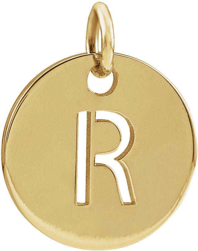 14K Yellow Gold Initial R Charm/Pendant