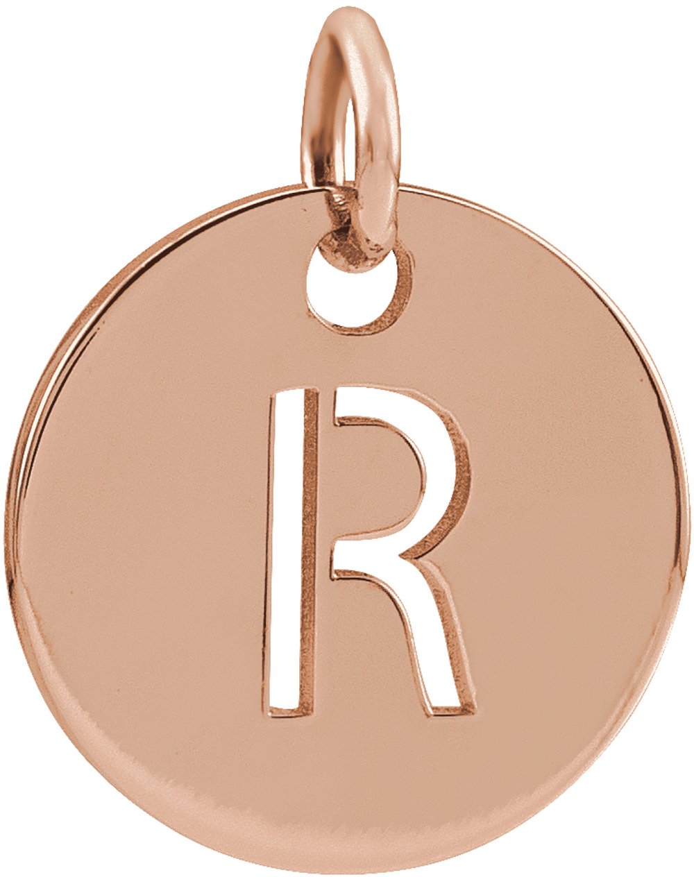 14K Rose Initial R Pendant