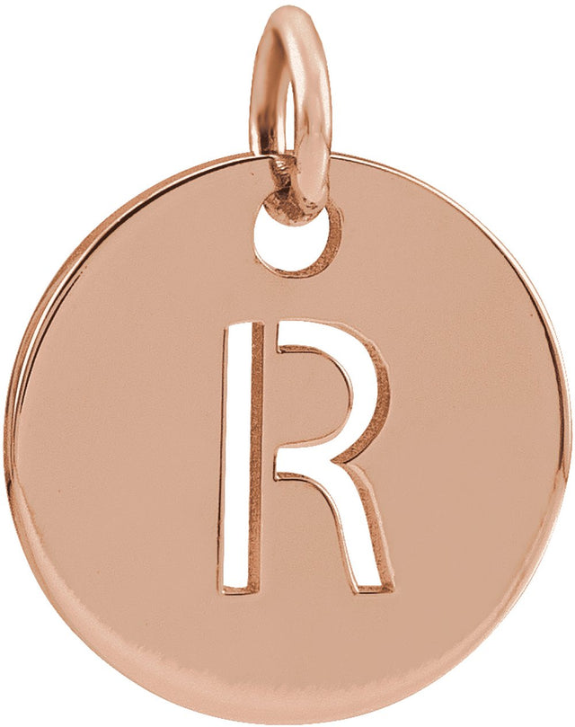 14K Rose Initial R Pendant