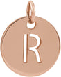 14K Rose Initial R Pendant