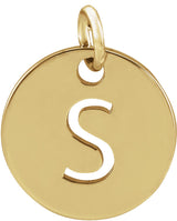 14K Yellow Initial S Pendant