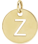 14K Yellow Initial Z Pendant