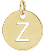 14K Yellow Initial Z Pendant