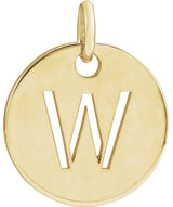 18K Yellow Gold-Plated Sterling Silver Initial W Pendant