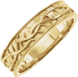 14K Yellow Gold 6 mm Thorn Design Band Size 10