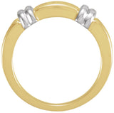 14K Yellow/White 6 mm Bamboo Pattern Band Size 7