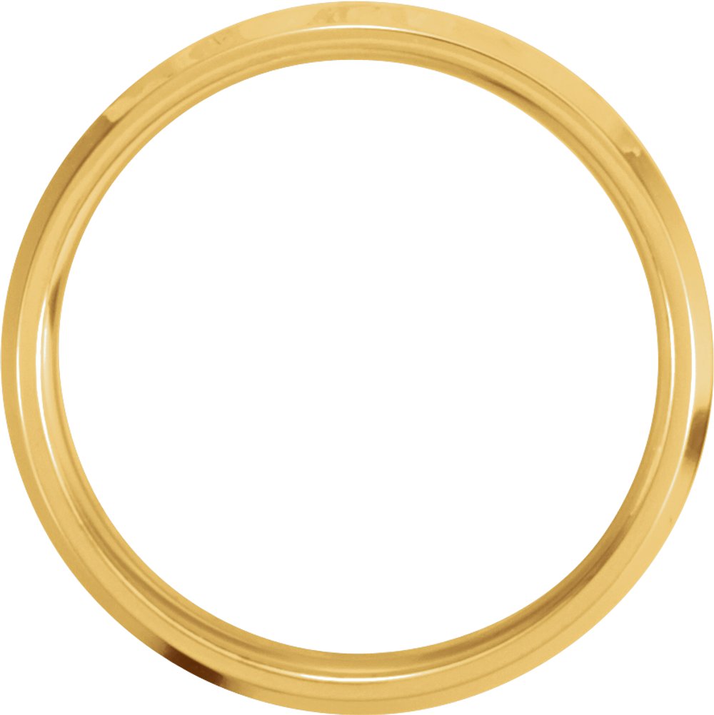 14K Yellow/White 6 mm Beveled-Edge Inlay Flat Comfort-Fit Band