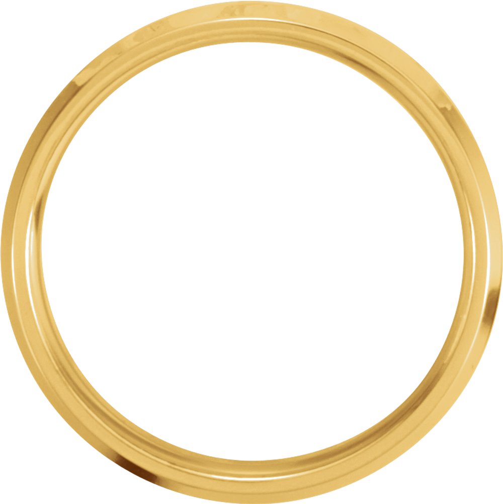 14K Yellow/White 6 mm Beveled-Edge Comfort-Fit Band