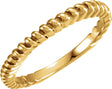 14K Yellow Gold 2 mm Twisted Rope Band