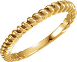 14K Yellow Gold 2 mm Twisted Rope Band