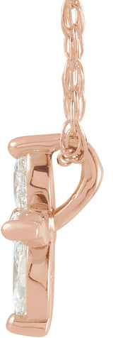 14K Rose 1/6 CTW Natural Diamond Cross 18" Necklace