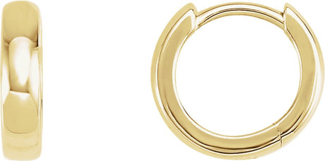 14K Yellow Gold Hinged 10 mm Hoop Earrings