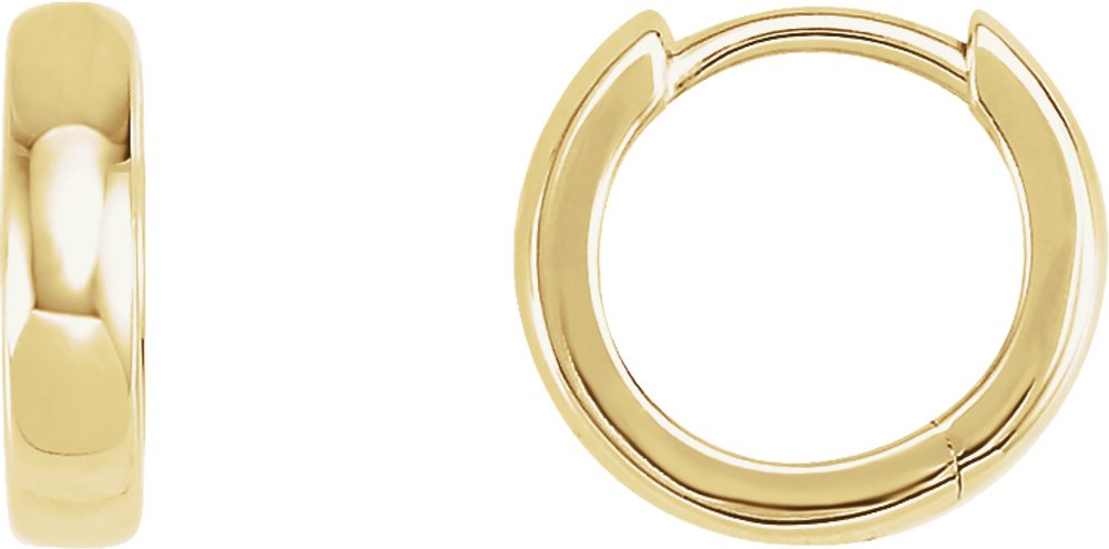14K Yellow Gold Hinged 10 mm Hoop Earrings