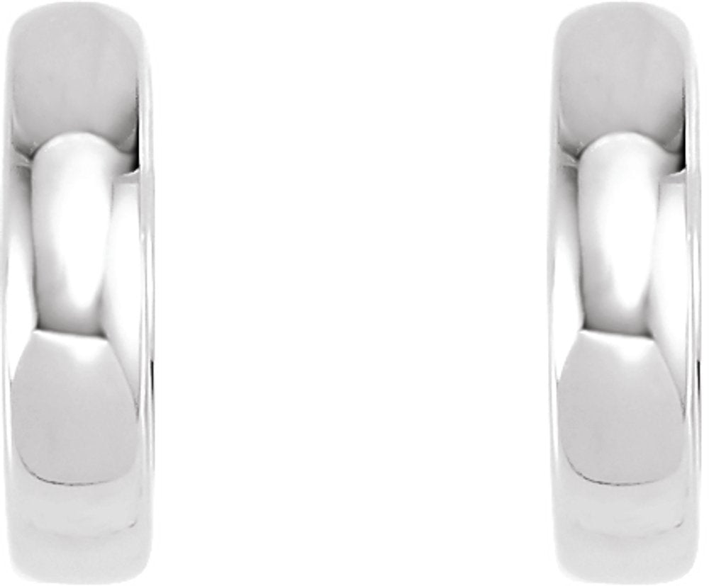 14K White Gold Hinged 11.5 mm Hoop Earrings