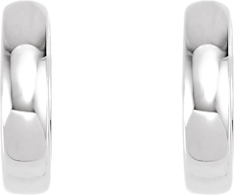14K White Gold Hinged 11.5 mm Hoop Earrings