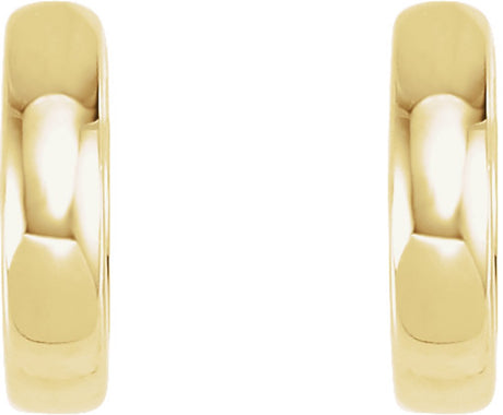 14K Yellow Gold Hinged 10 mm Hoop Earrings