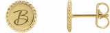 18K Yellow Gold Vermeil Engravable Beaded Earrings