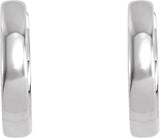 Platinum Hinged 14 mm Hoop Earrings