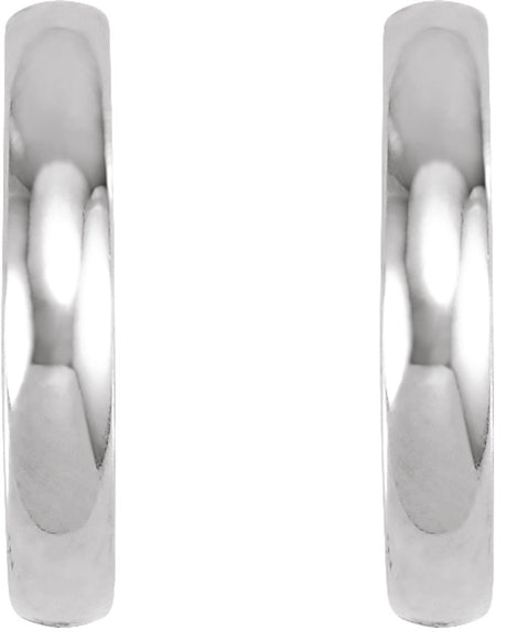 14K White Gold Hinged 17.5 mm Hoop Earrings