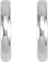 14K White Gold Hinged 17.5 mm Hoop Earrings