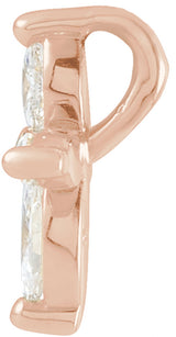 14K Rose Gold 1/6 CTW Natural Diamond Cross Pendant