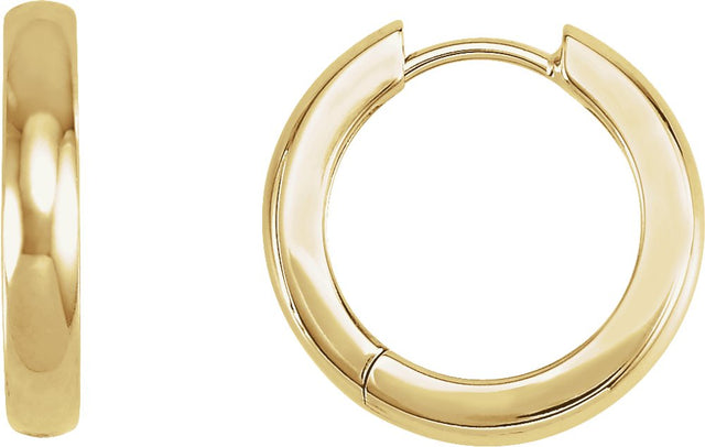 14K Yellow Gold Hinged 16 mm Hoop Earrings