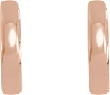 14K Rose Gold Hinged 14 mm Hoop Earrings