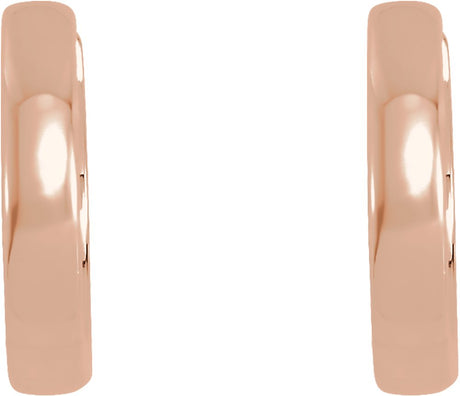 14K Rose Gold Hinged 14 mm Hoop Earrings