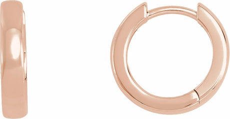 14K Rose Gold Hinged 14 mm Hoop Earrings