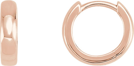 14K Rose Gold Hinged 10 mm Hoop Earrings