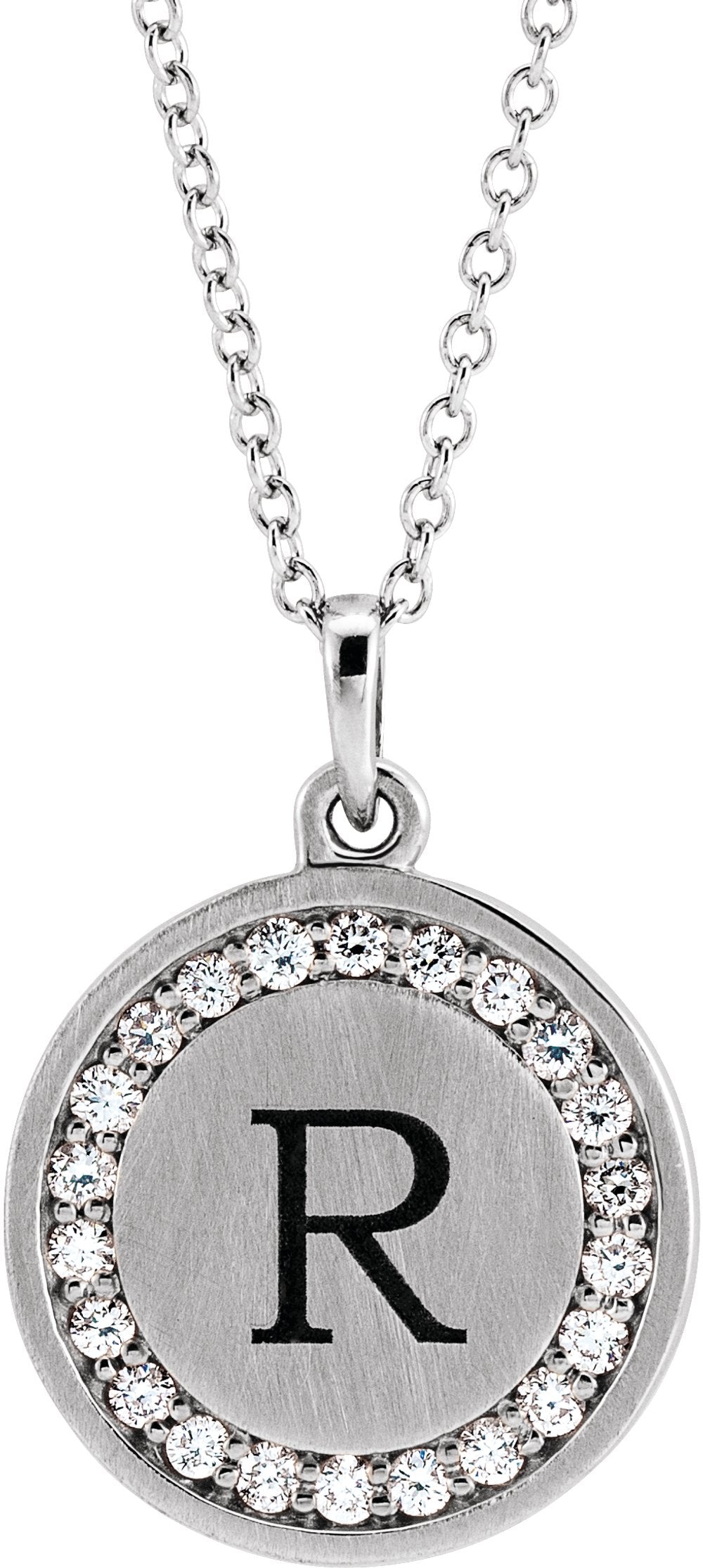 Sterling Silver 1/5 CTW Natural Diamond Engravable 16-18" Necklace