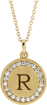 14K Yellow Gold 1/5 CTW Natural Diamond Engravable 16-18" Necklace
