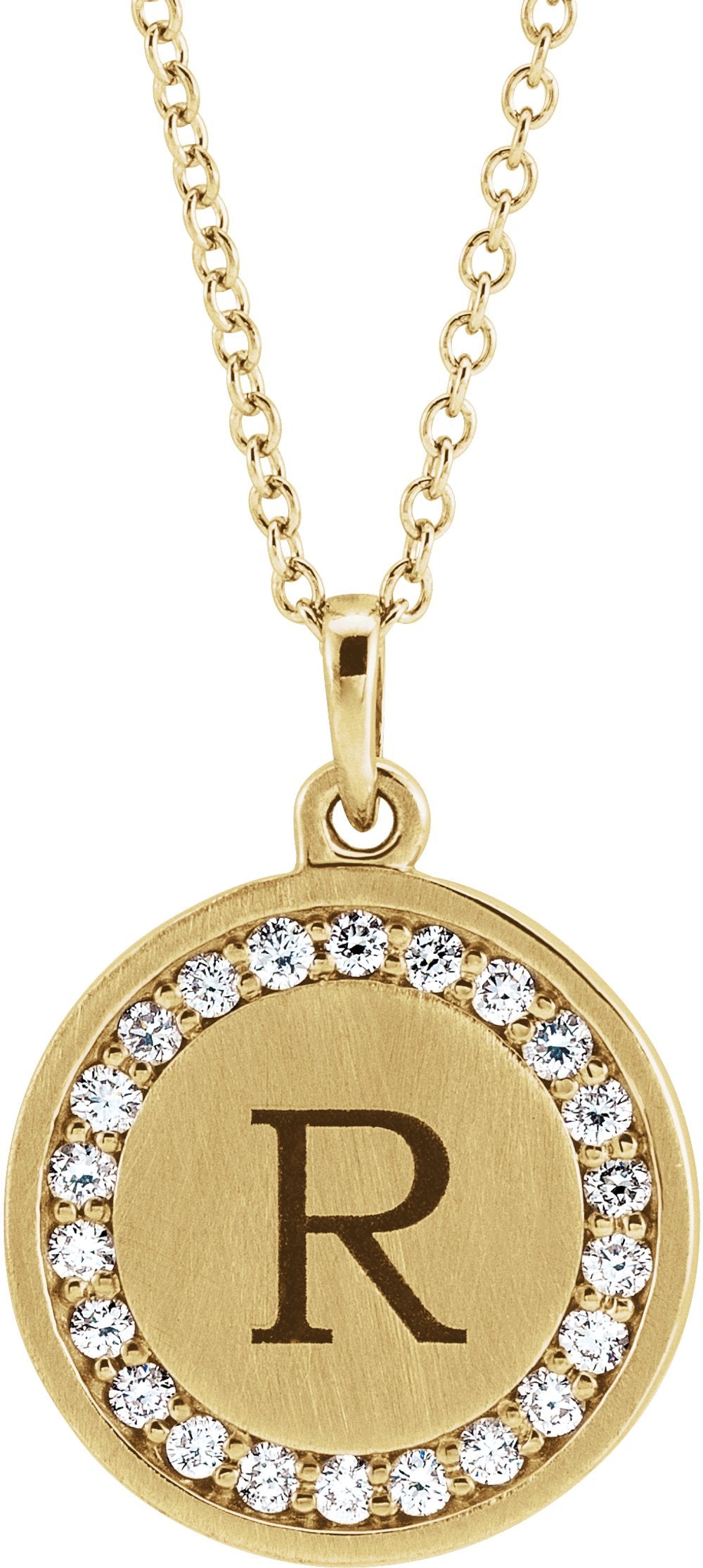 14K Yellow 1/5 CTW Natural Diamond Engravable 16-18" Necklace