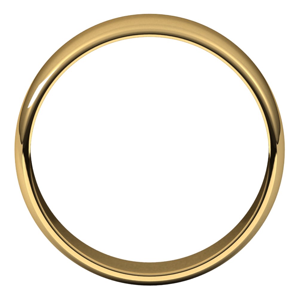 14K Yellow 6 mm Half Round Light Band