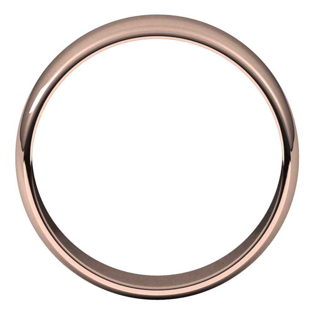 14K Rose 6 mm Half Round Light Band Size 9