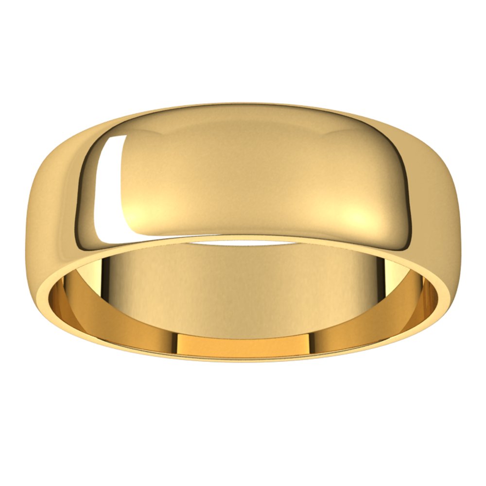 10K Yellow 6 mm Half Round Light Band